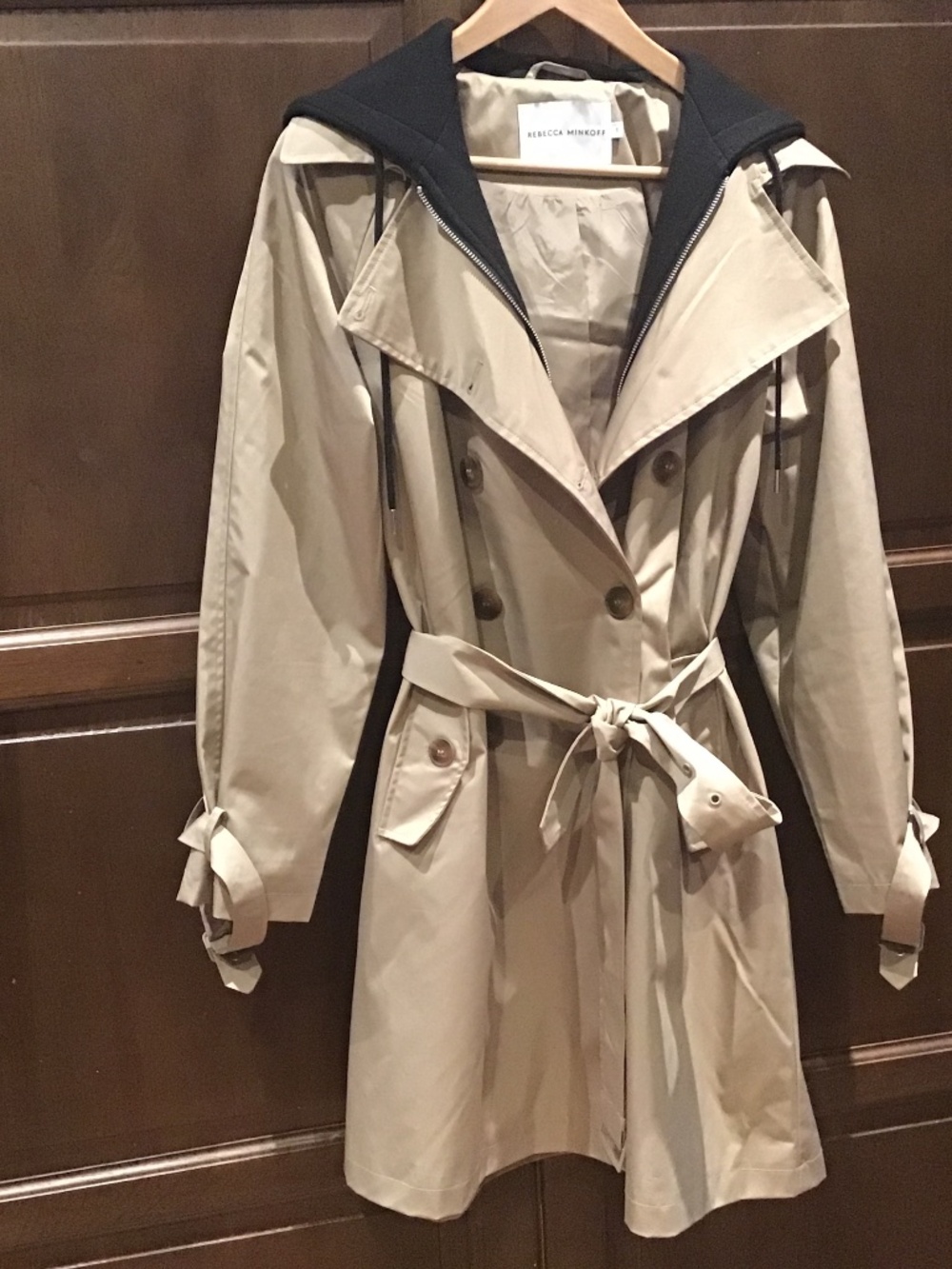 Rebecca Minkoff trench coat with a detachable hoodie